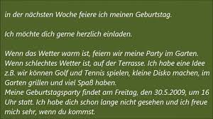 Fehler in verwendungsbeispielen zu „geburtstagsbrief. Deutsche Brief A1 A2 B1 Prufung 43 Youtube Deutsch Lernen Deutschkurs Einladungen Gartenparty