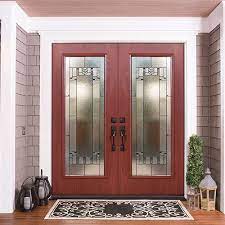You can set the insert onto the door and trace the outline in pencil, or you can take measurements and transfer them to the door. Transform Your Entryway With Decorative Glass Essential Home And Garden