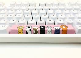 6 25x Cat Paws Claw Spacebar Keycap Cute Pink Painting Etsy Pink Painting Computer Gaming Room Cat Paws