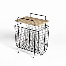 Maybe you would like to learn more about one of these? Lifa Living Side Table With Newspaper Stand Magazine Holder Made Of Black Metal And Mdf Wood Vintage Style Magazine Rack With Additional Storage Option 40 X 29 X 54 Cm Amazon De