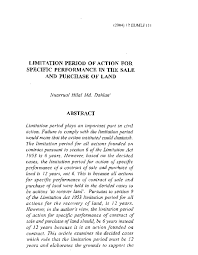 What are the principles of the specific relief act? Specific Performance Research Papers Academia Edu