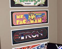 Classic Arcade Marquees Wall Art 6 Pack Arcade Room Arcade Game Room Basement