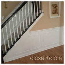 I have applied chair rail 54″ off the floor on a 9 foot wall that had bead board below it… again, i like a lower wainscotting than high, and 32~36″ is a nice height for that. Finally All The Halls Are Trimmed Black And White Stairs Wainscoting Height Home