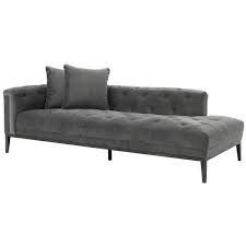 eichholtz cesare lounge sofa left chaise granite grey velvet gunmetal 3 280 liked on polyvore featu lounge sofa tufted chaise lounge grey chaise lounge