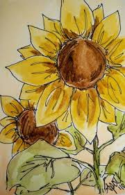 Pin By Cori Demoss Hartmann On Sunflowers Sunflower Art Sunflower Watercolor Painting Sunflower Drawing