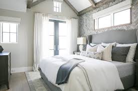 Accent wall in master bedroom. Transitional Master Bedroom With Textured Gray Accent Wall Hgtv