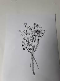 Folge deiner leidenschaft bei ebay! Drawing Easy Flower Bouquet Drawing Flower Bouquet Drawing Art Drawings Sketches Simple Flower Drawing