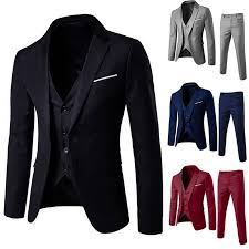 Open your wardrobe to our designer suits at farfetch. 2020 Top Quality Men S Slim Fit Suits Business Wedding Casual Groomsman Three Piece Suit Blazers Jacket Pants Trousers Vest Sets Suits Aliexpress