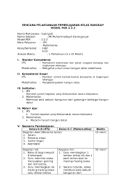 Standar kompetensi ipa kelas v 1. Contoh Rpp Kelas Rangkap Model 222 Revisi Sekolah