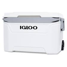 I keep it in my truck for putting items from the grocery store that need to be it is easy to pop up and collapse the handle, and i like that the rear wheels are mounted on a metal axle! Igloo 00034616 60 Qt Sunset Rolling Cooler Walmart Com Walmart Com