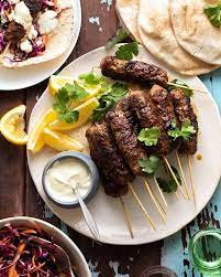 Lamb Koftas With Yoghurt Dressing Recipe Lamb Koftas Ground Lamb Recipes Yoghurt Dressing