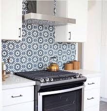 Cement Tile Pattern Erizo Etsy In 2020 Blue Tile Backsplash Kitchen Cement Tile Kitchen Tiles Backsplash