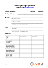 Pdf checkliste wohnungsübergabeprotokoll als download. Wohnungsubergabe Bei Auszug Und Einzug Jobruf