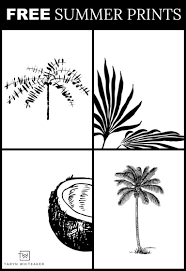 Black White Prints Black And White Tropical Printables Taryn Whiteaker Tropical Printables Black And White Beach Summer Wall Art