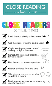 Close Reading Anchor Chart Ms Houser