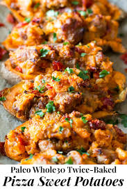 These Are The Ultimate Paleo And Whole30 Twice Baked Sweet Potatoes With An Addicting Filling Tha In 2020 Twice Baked Sweet Potatoes Whole Food Recipes Paleo Recipes