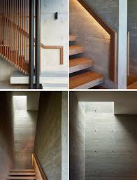 The Mosman House By Shaun Lockyer Architects Concrete Stairs Wood Handrail Stair Lighting