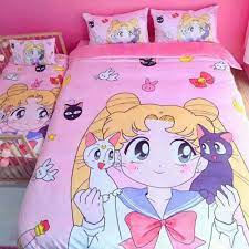 It was originally serialized in nakayoshi from 1991 to 1997. New Kawaii Sailor Moon Bedding Sets Cute Girl Kids Cotton Bedding Duvet Cover Bed Sheet Pillowcase Comforter Bedding Sets Pink Bedding Sets Aliexpress