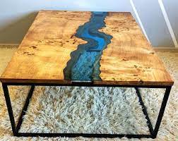 People love how a live edge slab looks with our epoxy showcasing the wood. Live Edge River Coffee Table Live Edge Table Coffee Table Live Edge Coffee Table