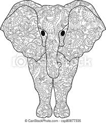 Watch disney characters come alive. Elephant Coloring Page For Adults Canstock