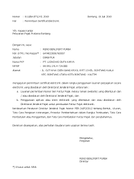 Ayo di download contoh surat lamaran pernyataan cpns 2018. Download Surat Permintaan Sertifikat Elektronik Pajak Word Bagi Contoh Surat