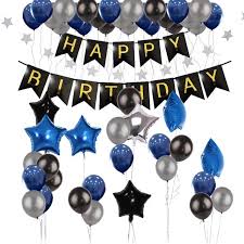 Royal blue is both a darker and a brighter hue of azure blue, in itself a particular shade that is often used to describe the sky on a clear, bright day. D12 Blue Black Color Hbd Party Diy Decorations Kit Happy Birthday Balloons Banner Dnd Party Shopee Philippines