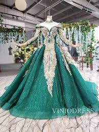 Luxury Long Sleeve Emerald Green Debut Dresses Beaded High Neck Quince Dress Fd1877 Quince Dresses Floral Prom Dresses Red Beaded Dress