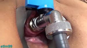 Urethral training. The index finger is inserted in the urethra and urine  gushes. Squirting orgasm.