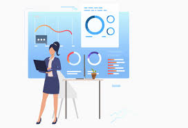 business woman analyzing financial data charts vector free