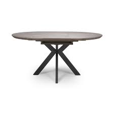 Circular extending dining table white background. Liberty Grey Extendable Round Dining Table Furniture123