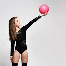 In gymnastics, the floor is a specially prepared exercise surface, which is considered an apparatus. Girl Gymnast In Black Body And Leggings Is Training With A Pink Gymnastic Ball Children S Professional Sport Rhythmic Gymnastics Stock Photo Picture And Royalty Free Image Image 139462184