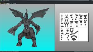Zekrom Pokemon Papercraft Unfold Tự Lam
