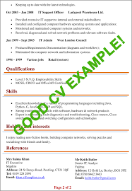How to format and structure your cv. Cv Examples Example Of A Good Cv Biggest Mistakes To Avoid