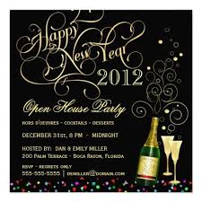 New Year S Eve Open House Party Black And Gold Invitation Zazzle Com Champagne Brunch Champagne Party Open House Parties