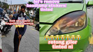 Aper lagi kalau dah habis bayar kete ni memang berangan nak beli kereta baru la yang smart sket. Kilat Lampu How To Remove Car Headlamp Headlight Sticker Cara Buang Tinted Lampu Kereta Coating Youtube