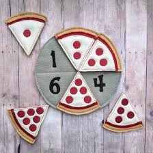 Pizza Number Matching Game Embroidered Acrylic Felt 6 Pizza Slices And Felt Pan Educational Preschool Game Made In Usa Felt Pizza Pizza Number Felt Toys Diy