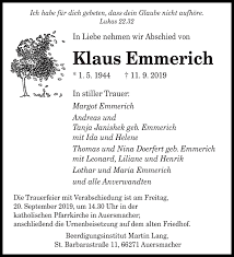 H.c., studied in vienna and bonn, then worked as journalist since 1947: Traueranzeigen Von Klaus Emmerich Saarbruecker Zeitung Trauer De