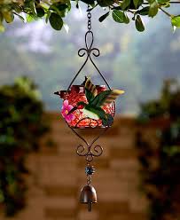 Hanging Solar Lantern With Bell Hummingbird Solar Hanging Lanterns Solar Garden Decor Solar Lanterns