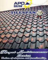 Product decription stone coated metal roof tile. Apo Galfan Tilespan Mediterranean Series Steel Roofing Philippines