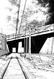 Railway Tracks Under Bridge Perspective Sketch By Nihonbashi Yoko Architectural Sketch Perspective Sketch City Drawing