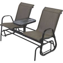 2 Person Outdoor Patio Furniture Glider Chairs With Console Table Patio Furniture Chairs Furniture Gliders Outdoor Glider Chair