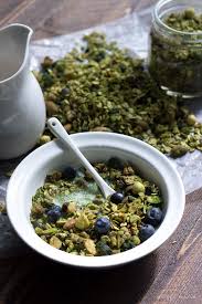 Matcha Granola With Blueberries Recipe Matcha Green Tea Recipes Green Tea Recipes Matcha Recipe