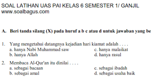 Soal pas kelas 8 terpadu kurikulum 2013 merupakan soal uji kemampuan peserta didik dalam kegiatan belajar mengajar dalam satu semester. Soal Uas Agama Islam Kelas 6 Semester 1 Soalbagus Com