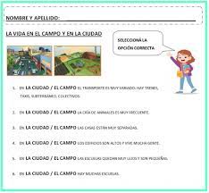 Ficha Online De Diferencias Entre El Campo Y La Ciudad Para Primer Grado Puedes Hace Ensenanza De Las Letras Primeros Grados Actividades Para Clase De Espanol