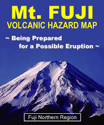 Topographical map of the summit and area around mt. Mt Fuji Volcanic Hazard Map North Side Foot Area