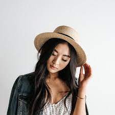 Scottie Black Stiff Wide Brim Hat Short Brim Hat Hats For Women Straw Boater