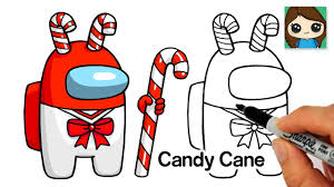 How to draw a cute candy cane. How To Draw Among Us Candy Cane Christmas 6 Youtube