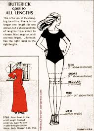 Skirt Length Chart 1960s Skirt Length Chart 1970s