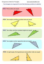 If we have two congruent triangles, all of their angles are the same too. Congruence And Similarity Worksheets Cazoom Maths
