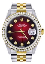 Every single element of a rolex timepiece is put through rigorous testing to meet high standards of precision and craftsmanship, allowing each timepiece to become an icon of chronometric expertise. Gold Rolex Datejust Watch 16233 For Men 36mm Red Dial Jubilee Ba Frostnyc
